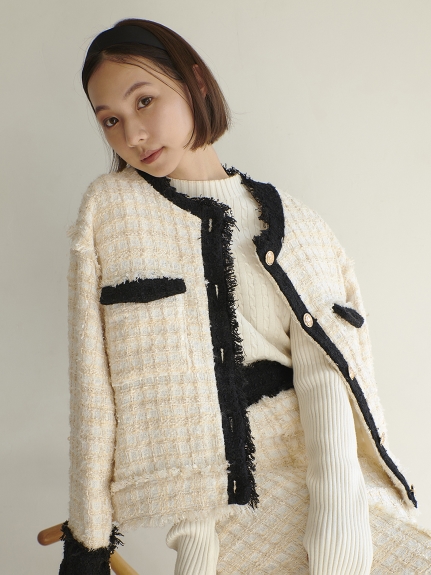 Contrast tweed jacket(テーラードジャケット/コート)|RANDEBOO
