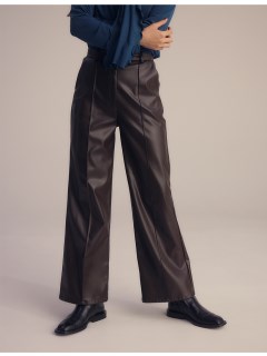 RANDEBOO/Leather straight pants/フルレングス