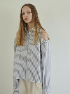 RANDEBOO/Stripe shoulder shirt/シャツ/ブラウス