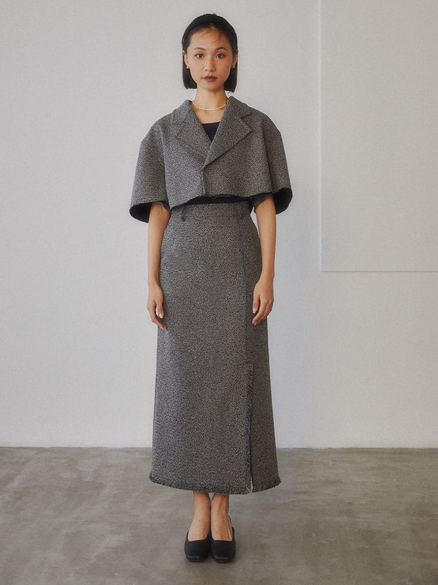 RANDEBOO／Cape tweed jacket ・ long skirt