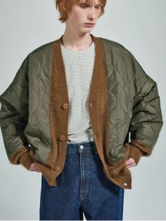 SOFTHYPHEN/【UNISEX】QUILTING MIX MOHAIR CARDIGAN/ブルゾン