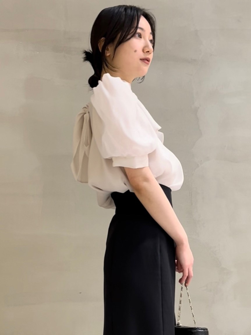 ヒート 希少 美品 スナイデル ボリュームスリーブリブニット 両袖