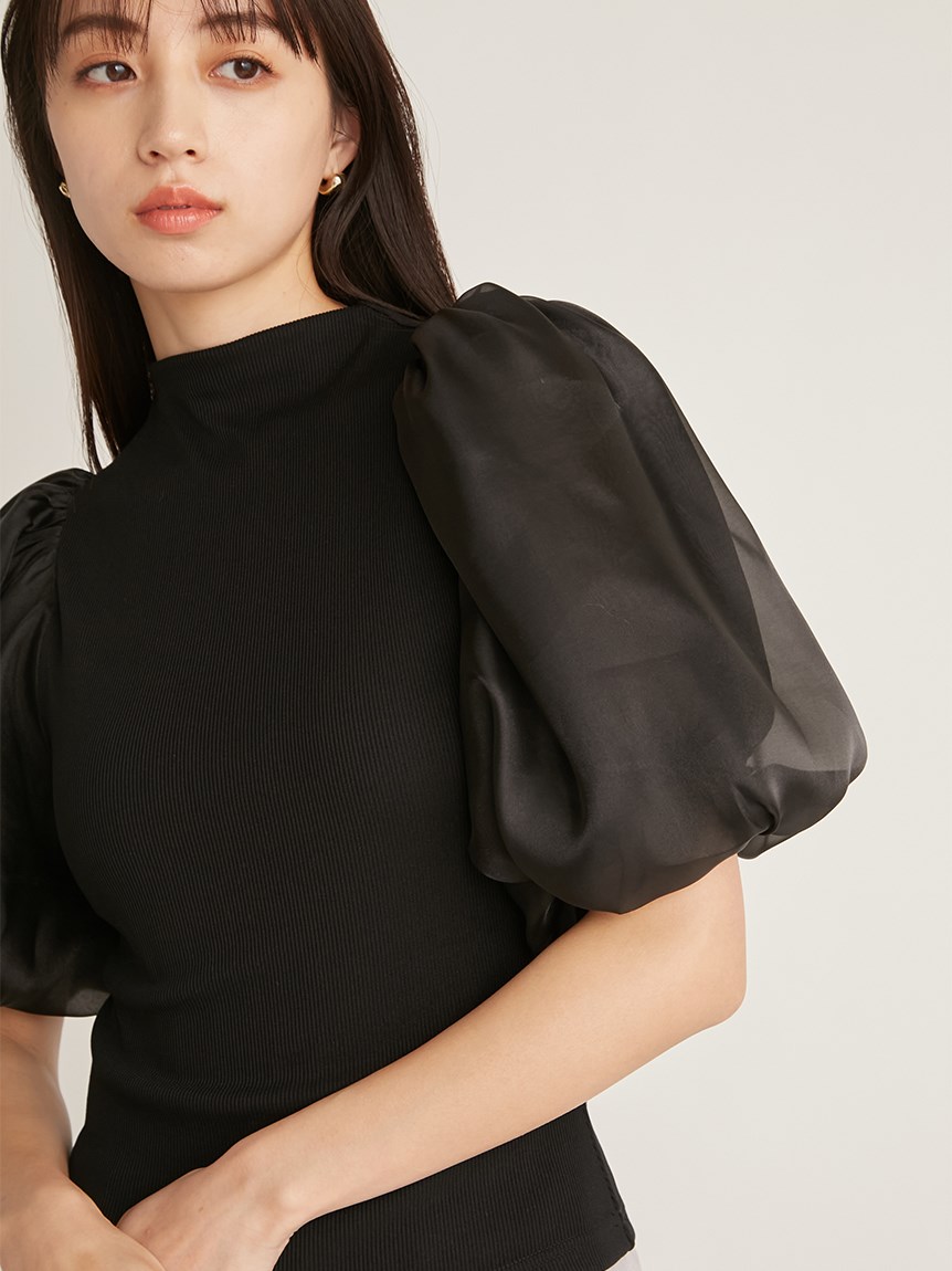 ヒート 希少 美品 スナイデル ボリュームスリーブリブニット 両袖