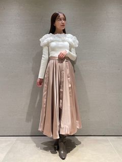 SNIDEL/バルーンサテンスカート/マキシ丈/ロングスカート