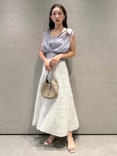 SNIDEL/チュール刺繍スカート/マキシ丈/ロングスカート