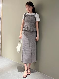 スナイデル(SNIDEL)のギンガムメロースカート マキシ丈/ロングスカート