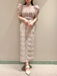 SNIDEL/ボレロセットジャガードドレス/マキシ丈/ロングワンピース