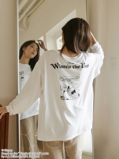 SNIDEL HOME/【Disney Winnie the Pooh】 レーヨンプリントロングTシャツ/Tシャツ/カットソー
