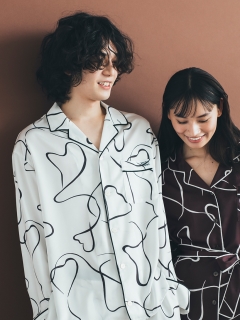 SNIDEL HOME/【メンズ】ハートプリントサテンシャツ/シャツ