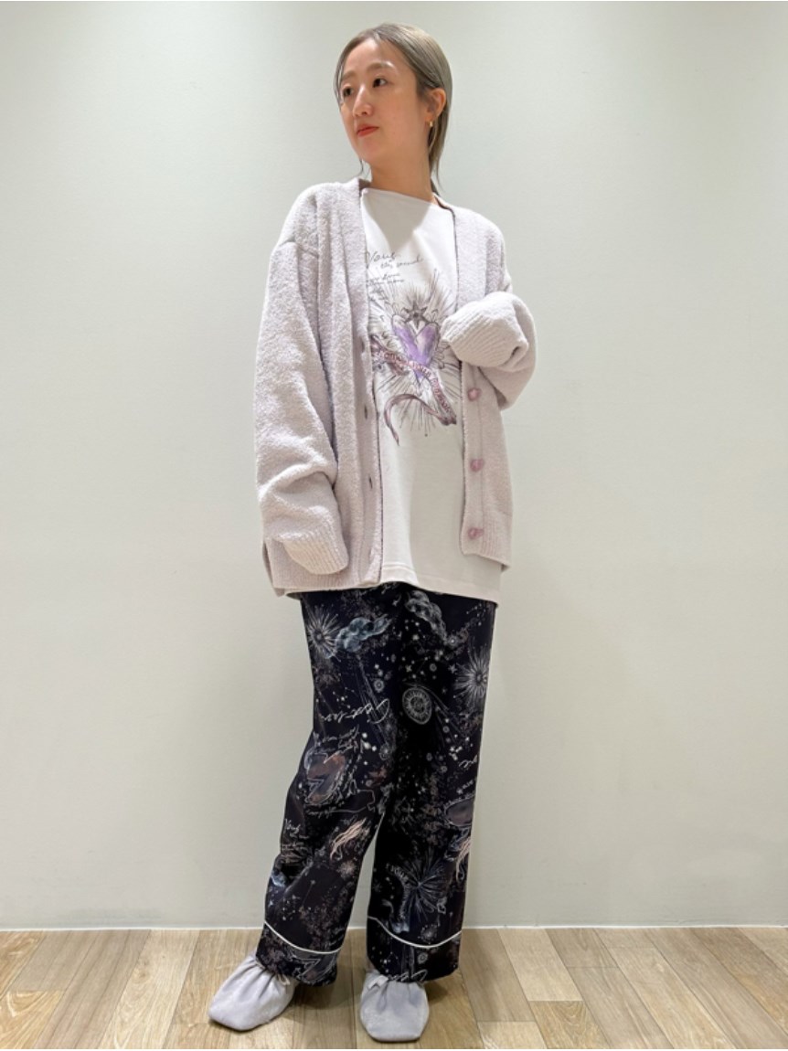 イヴルルド遙華×SNIDEL HOMEコラボ】WarmSatinプリントロングパンツ