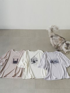 SNIDEL HOME/CATフォトTシャツ/Tシャツ/カットソー