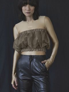 SORIN/Lame Tulle Balloon Bare Top/カットソー/Tシャツ
