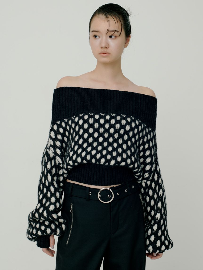 Bicolor Cable Off Shoulder Sweater（ニット）｜SORIN（ソリン ...