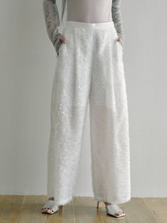 SORIN/Feather Fabric Tuck Wide Pants/フルレングス