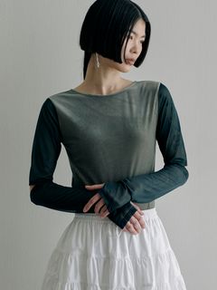 SORIN/See-through Velour Bodysuit/カットソー/Tシャツ