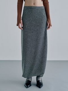 SORIN/Lame Tricot Asymmentry Balloon Skirt/膝丈/ミディ丈スカート