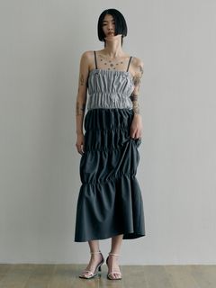 SORIN/TR Tropical Shirring Dress/膝丈/ミディ丈ワンピース