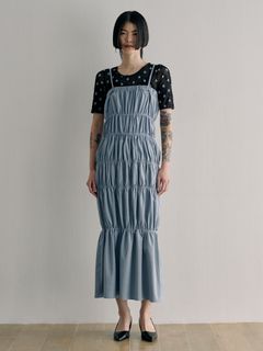 SORIN/TR Tropical Shirring Dress/膝丈/ミディ丈ワンピース