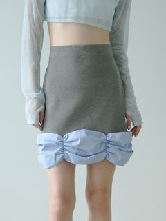 SORIN/Stretchy Viscose Decorative Mini Skirt/ミニスカート