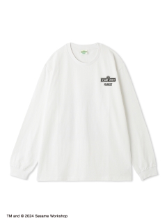 SESAME STREET MARKET/【UNISEX】モノクロフォトロングスリーブTシャツ/カットソー/Tシャツ