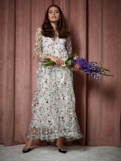 Bouquet Showers Embroidered Maxi Dress