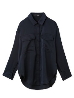 styling//アウトポケットサテンシャツ/シャツ/ブラウス