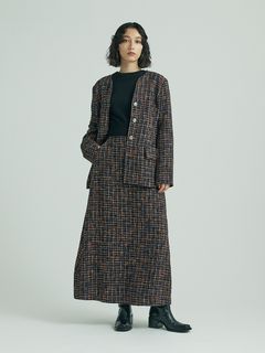 styling//ハイフォルム　ツイード　スカート/マキシ丈/ロングスカート