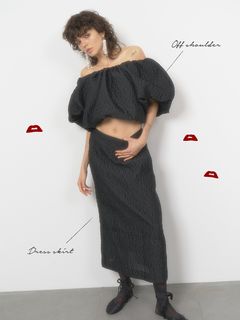 styling//【DAICHI MIURA】シアージャガードドレススカート/マキシ丈/ロングスカート