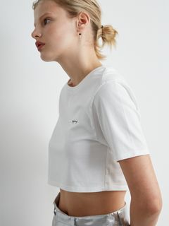 スタイリング/(styling/)のロゴ刺繍ショートTシャツ カットソー/Tシャツ
