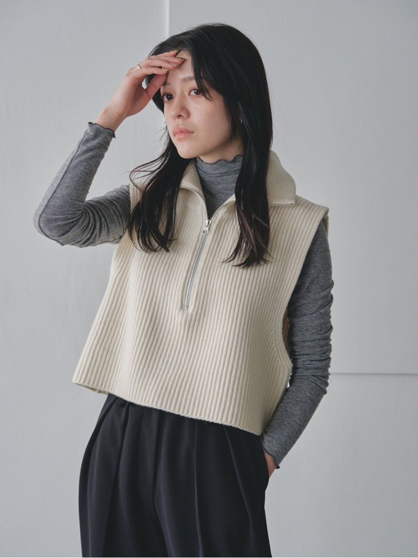 Halfzip Knit Vest（ニット）｜TODAYFUL（トゥデイフル