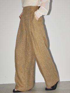 TODAYFUL/Tuck Linen Trousers/フルレングス