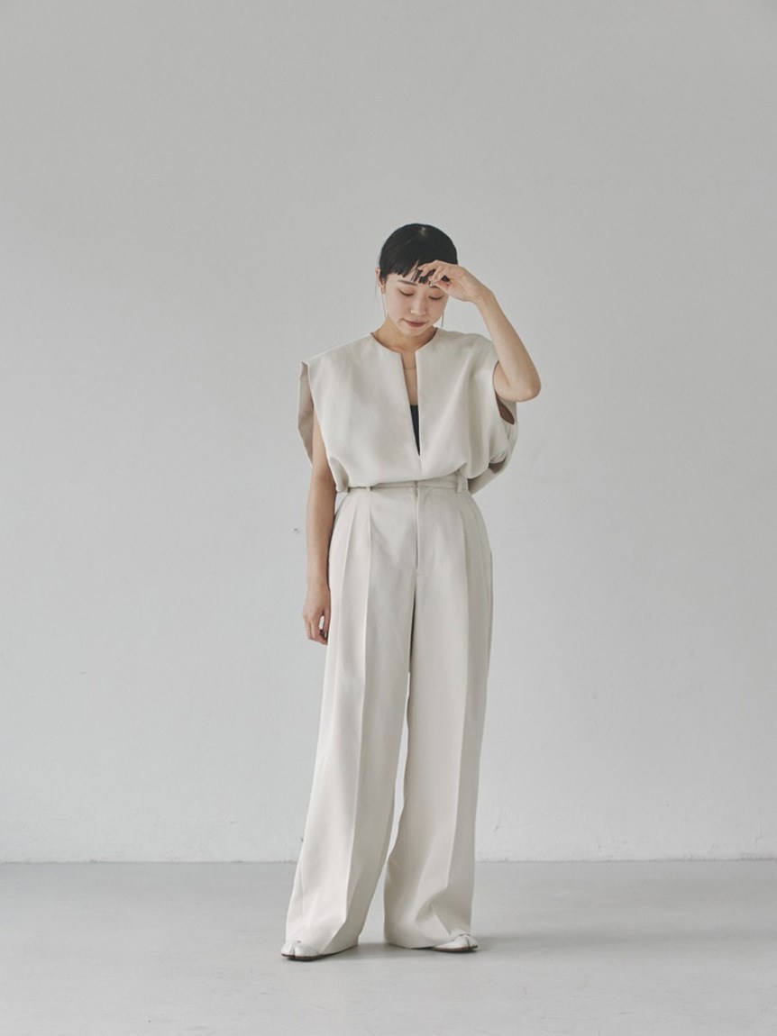 Doubletuck Satin Trousers(フルレングス)|TODAYFUL(トゥデイフル