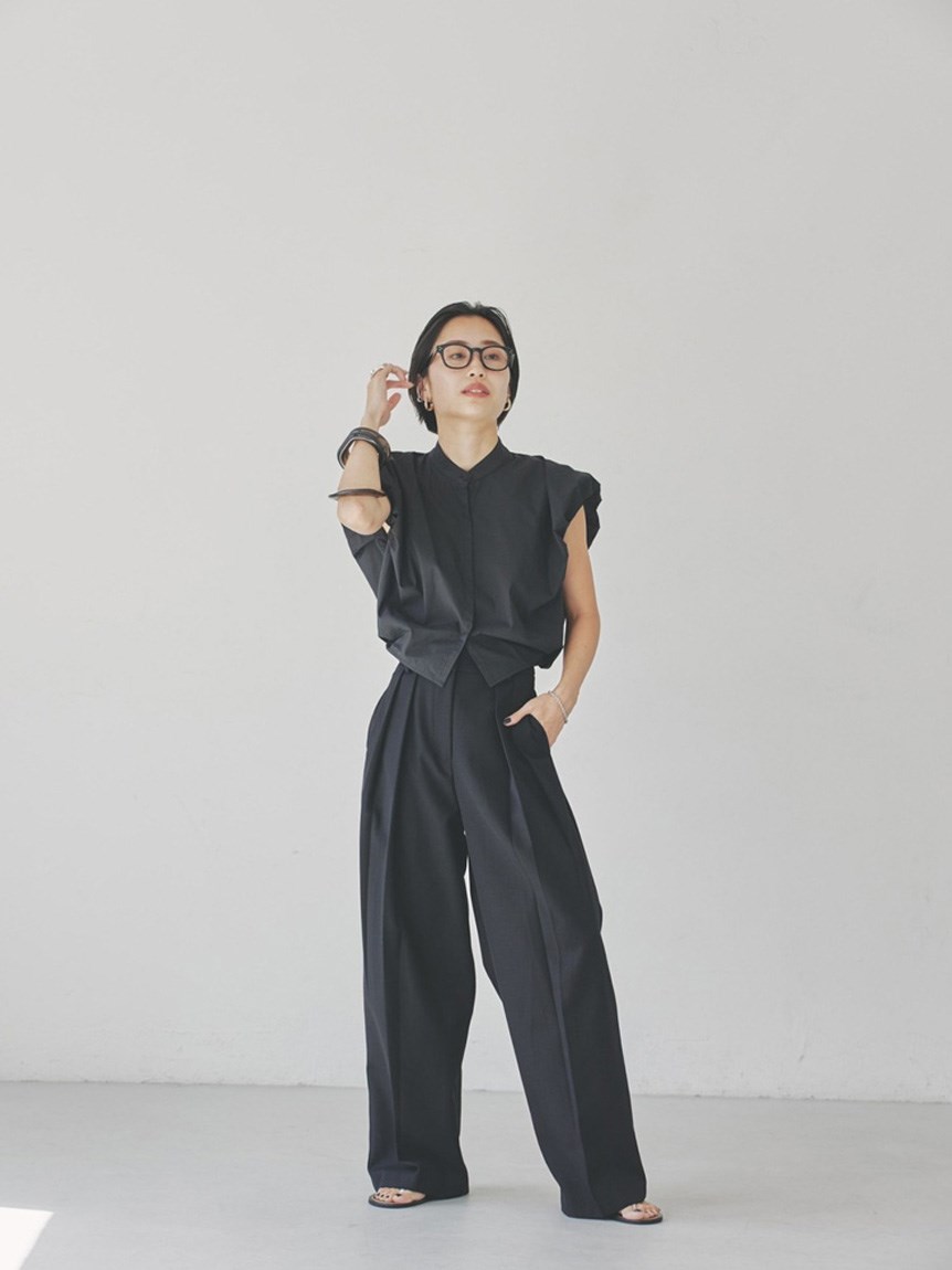 Doubletuck Satin Trousers(フルレングス)|TODAYFUL(トゥデイフル