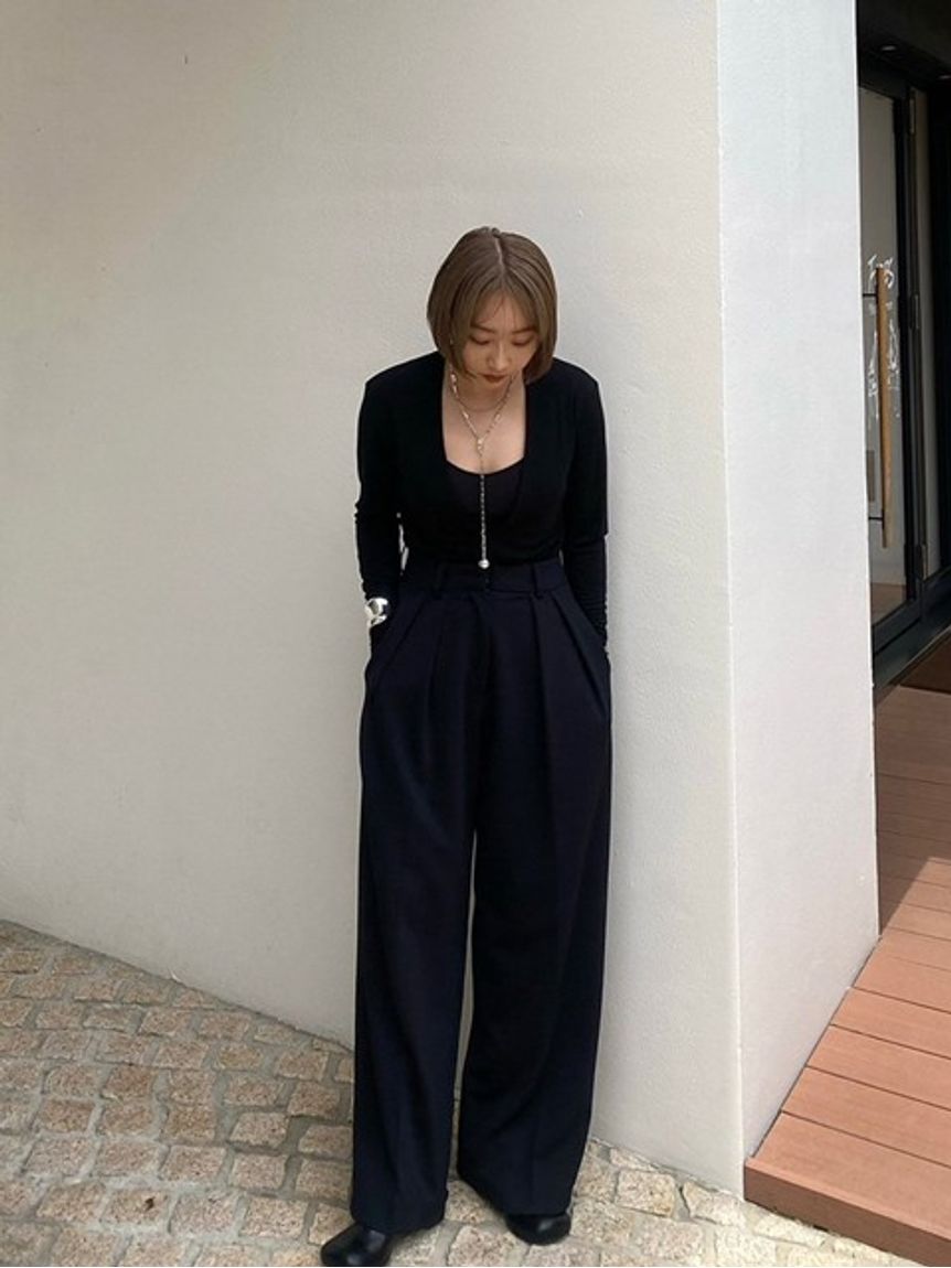 Doubletuck Twill Trousers ブラック　36