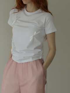 AMAIL/【USAGI ONLINE限定】Ribbon point cloth/カットソー/Tシャツ