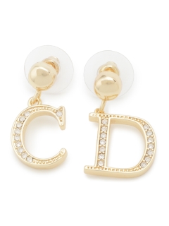 USAGI Vintage/Christian Dior/logo pierced earrings/ピアス