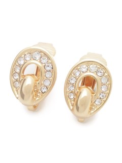USAGI Vintage/Christian Dior/line stone earrings/イヤリング