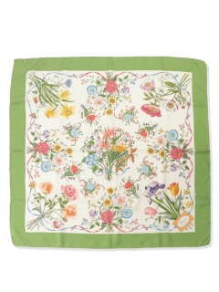 USAGI Vintage/GUCCI/flora print silk scarf/スカーフ/バンダナ