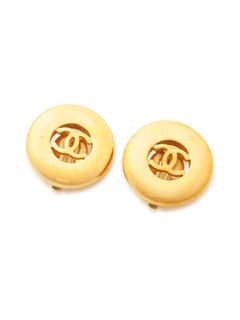 USAGI Vintage/CHANEL/coco mark round earrings/イヤリング