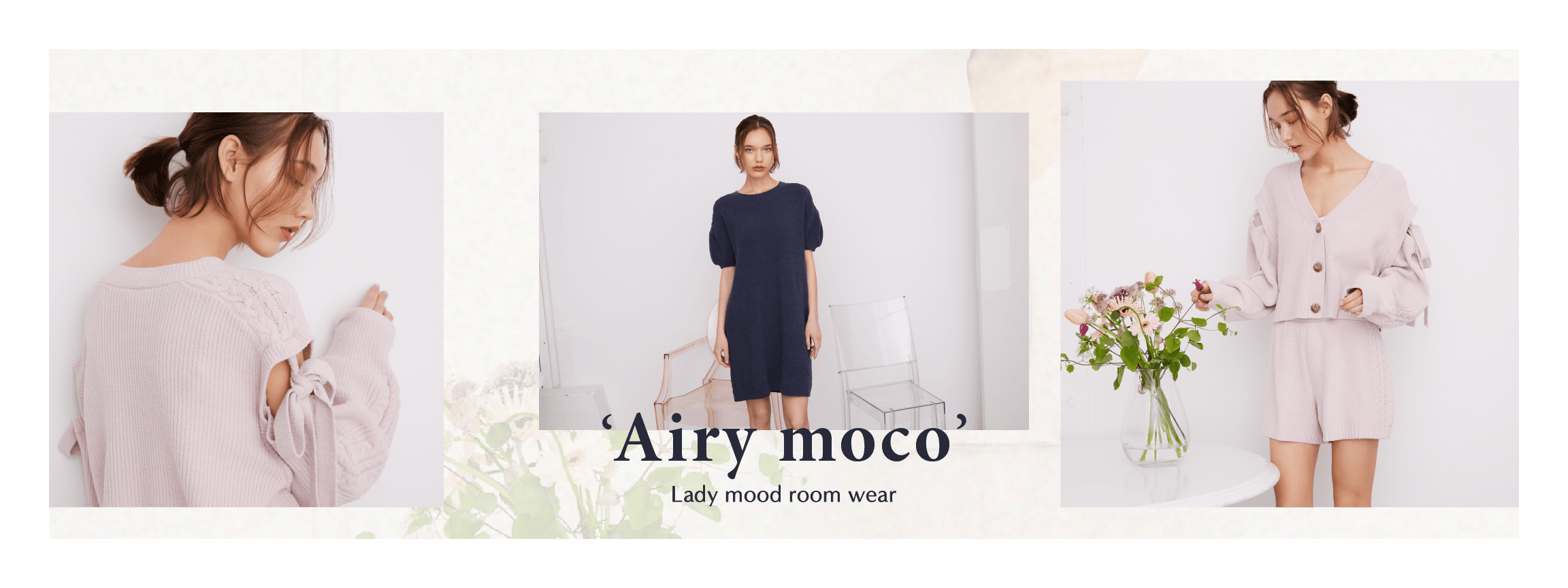 Airy moco lady mood room wear