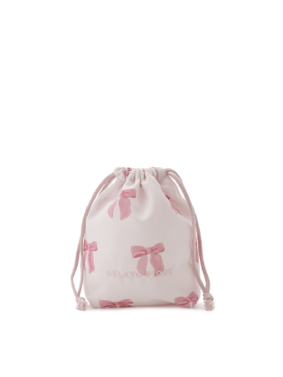                                Sサイズ 巾着バッグ「リボン柄」