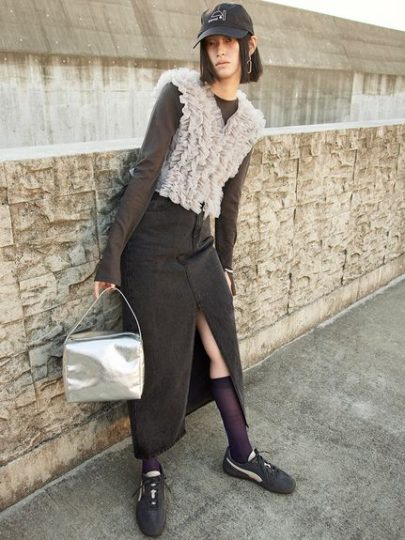 チュール素材つきベスト （チュール刺繍VEST（ベスト